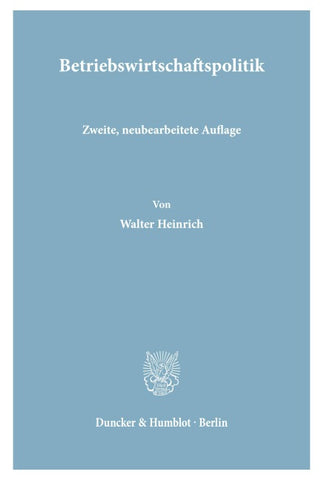 Betriebswirtschaftspolitik.