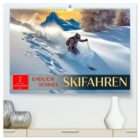 Skifahren - endlich Schnee (hochwertiger Premium Wandkalender 2027 DIN A2 quer), Kunstdruck in Hochglanz
