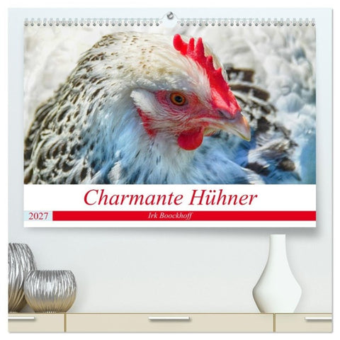 Charmante Hühner (hochwertiger Premium Wandkalender 2027 DIN A2 quer), Kunstdruck in Hochglanz