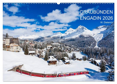 Graubünden Engadin 2026 (Wandkalender 2026 DIN A2 quer), CALVENDO Monatskalender