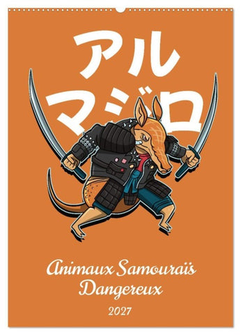 Animaux Samouraïs Dangereux (Calendrier mural 2027 DIN A2 horizontal), CALVENDO calendrier mensuel