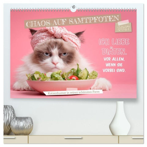 Chaos auf Samtpfoten (hochwertiger Premium Wandkalender 2027 DIN A2 quer), Kunstdruck in Hochglanz