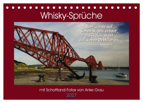 Whisky-Sprüche (Tischkalender 2027 DIN A5 quer), CALVENDO Monatskalender