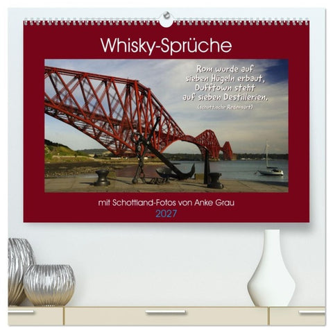 Whisky-Sprüche (hochwertiger Premium Wandkalender 2027 DIN A2 quer), Kunstdruck in Hochglanz