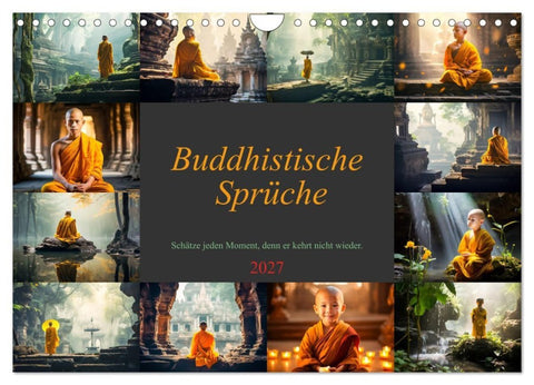 Buddhistische Sprüche (Wandkalender 2027 DIN A4 quer), CALVENDO Monatskalender