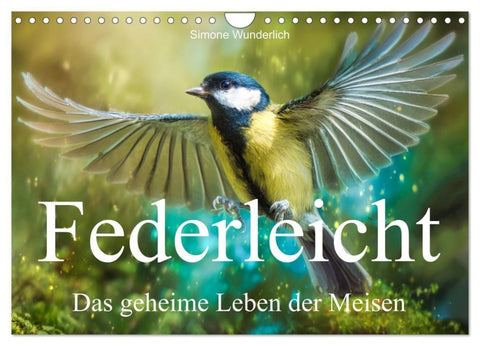 Federleicht - Das geheime Leben der Meisen (Wandkalender 2027 DIN A4 quer), CALVENDO Monatskalender