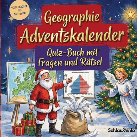 Geographie-Adventskalender: Quiz-Buch mit Fragen und Rätsel