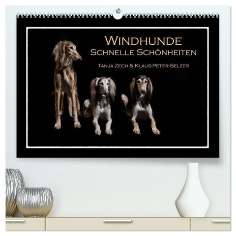Windhunde - Schnelle Schönheiten (hochwertiger Premium Wandkalender 2027 DIN A2 quer), Kunstdruck in Hochglanz