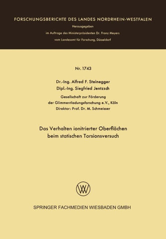 Das Verhalten ionitrierter Oberflächen beim statischen Torsionsversuch
