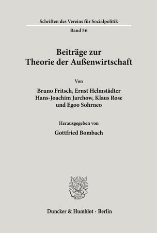 Beiträge zur Theorie der Außenwirtschaft.