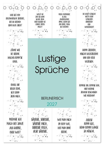 BERLINERISCH Lustige Sprüche (Tischkalender 2027 DIN A5 hoch), CALVENDO Monatskalender