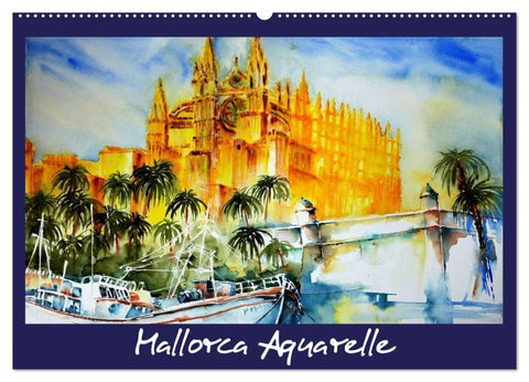 Mallorca Aquarelle (Wandkalender 2027 DIN A2 quer), CALVENDO Monatskalender