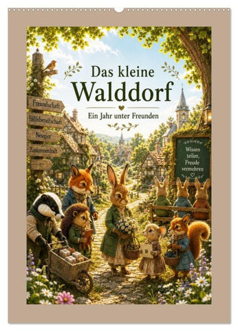 Das kleine Walddorf (Wandkalender 2027 DIN A2 hoch), CALVENDO Monatskalender