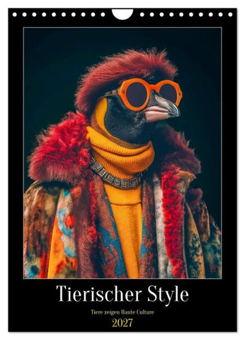 Tierischer Style (Wandkalender 2027 DIN A4 hoch), CALVENDO Monatskalender