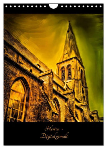 Herten - Digital gemalt (Wandkalender 2027 DIN A4 hoch), CALVENDO Monatskalender