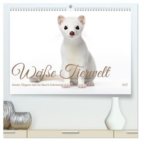Weiße Tierwelt (hochwertiger Premium Wandkalender 2027 DIN A2 quer), Kunstdruck in Hochglanz