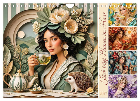 Glück trägt Blumen im Haar (Wandkalender 2027 DIN A4 quer), CALVENDO Monatskalender