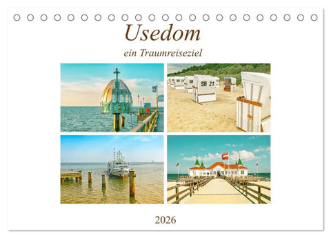 Usedom - ein Traumreiseziel (Tischkalender 2026 DIN A5 quer), CALVENDO Monatskalender