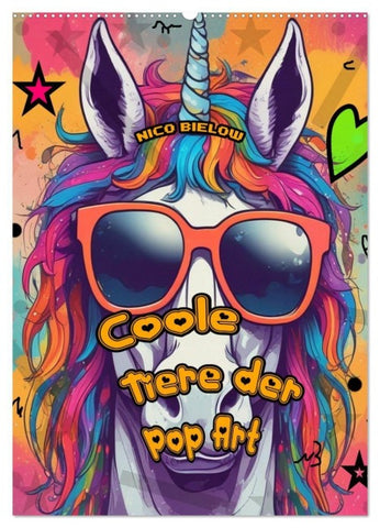 Coole Tiere der Pop Art (Wandkalender 2027 DIN A2 hoch), CALVENDO Monatskalender