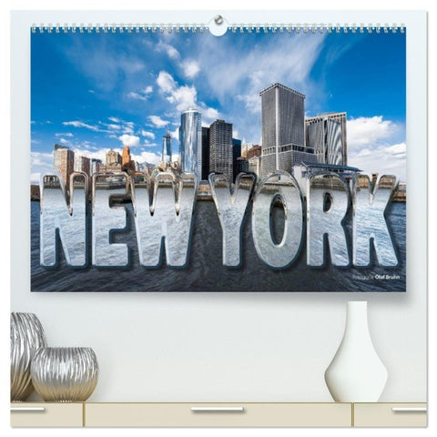 New York (hochwertiger Premium Wandkalender 2027 DIN A2 quer), Kunstdruck in Hochglanz