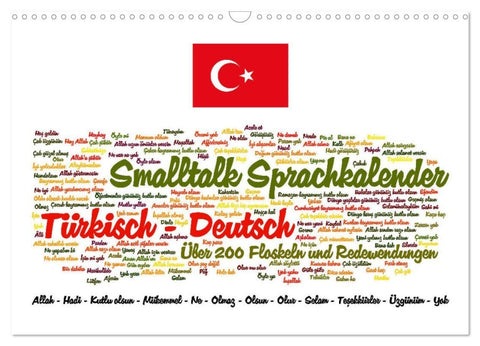 Smalltalk Sprachkalender Türkisch-Deutsch (Wandkalender 2026 DIN A3 quer), CALVENDO Monatskalender