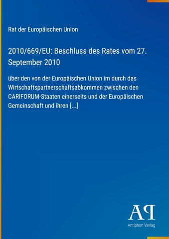 2010/669/EU: Beschluss des Rates vom 27. September 2010