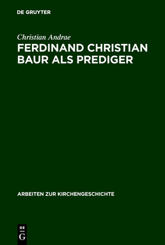 Ferdinand Christian Baur als Prediger