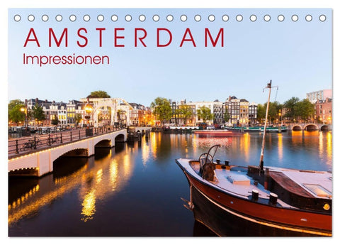 AMSTERDAM Impressionen (Tischkalender 2026 DIN A5 quer), CALVENDO Monatskalender
