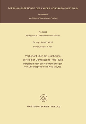 Vorbericht über die Ergebnisse der Kölner Domgrabung 1946 – 1983