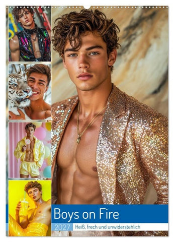 Boys on Fire (Wandkalender 2027 DIN A2 hoch), CALVENDO Monatskalender