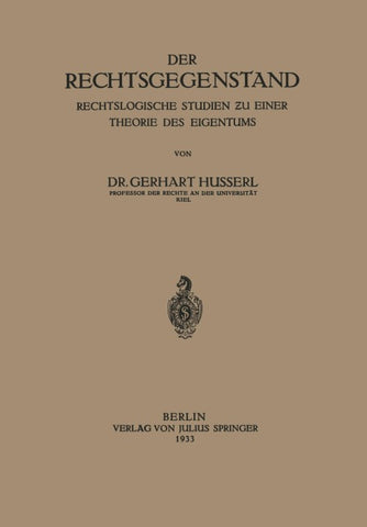 Der Rechtsgegenstand
