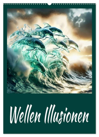 Wellen Illusionen (Wandkalender 2027 DIN A2 hoch), CALVENDO Monatskalender