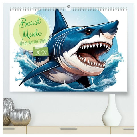 Beast Mode - Wilde Maskottchen (hochwertiger Premium Wandkalender 2027 DIN A2 quer), Kunstdruck in Hochglanz