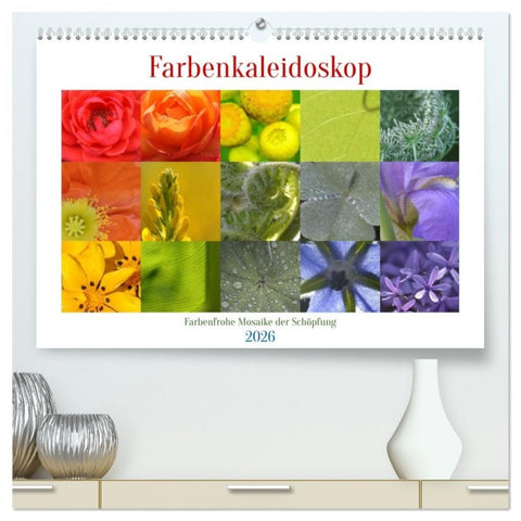 Farbenkaleidoskop (hochwertiger Premium Wandkalender 2026 DIN A2 quer), Kunstdruck in Hochglanz