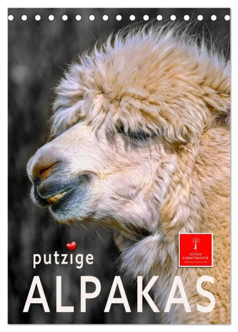 Putzige Alpakas (Tischkalender 2027 DIN A5 hoch), CALVENDO Monatskalender