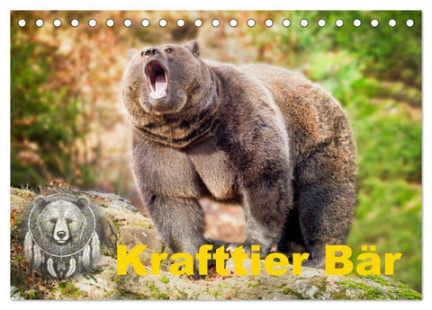Krafttier Bär (Tischkalender 2026 DIN A5 quer), CALVENDO Monatskalender