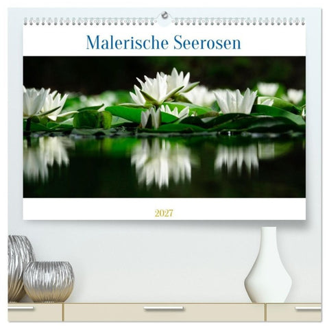 Malerische Seerosen (hochwertiger Premium Wandkalender 2027 DIN A2 quer), Kunstdruck in Hochglanz