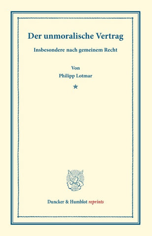 Der unmoralische Vertrag.