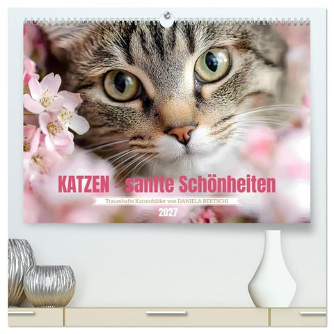 Katzen - sanfte Schönheiten (hochwertiger Premium Wandkalender 2027 DIN A2 quer), Kunstdruck in Hochglanz