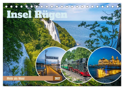 Insel Rügen - Mehr als Meer (Tischkalender 2027 DIN A5 quer), CALVENDO Monatskalender