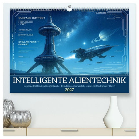 Intelligente Alientechnik (hochwertiger Premium Wandkalender 2027 DIN A2 quer), Kunstdruck in Hochglanz