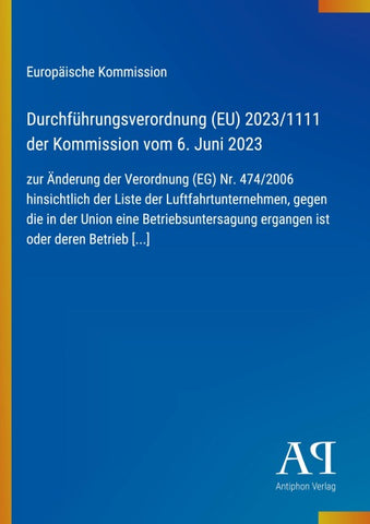 Durchführungsverordnung (EU) 2023/1111 der Kommission vom 6. Juni 2023