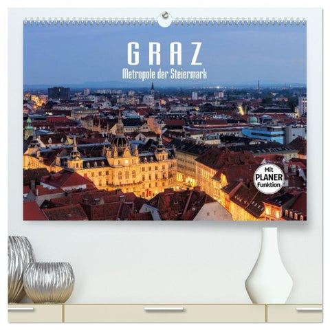 Graz - Metropole der Steiermark (hochwertiger Premium Wandkalender 2026 DIN A2 quer), Kunstdruck in Hochglanz