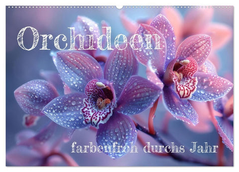 Orchideen - farbenfroh durchs Jahr (Wandkalender 2027 DIN A2 quer), CALVENDO Monatskalender