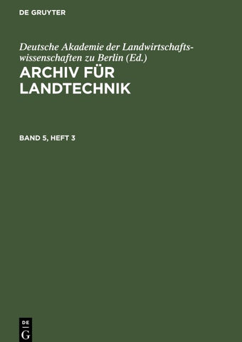 Archiv für Landtechnik. Band 5, Heft 3