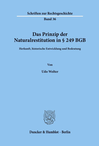 Das Prinzip der Naturalrestitution in § 249 BGB.