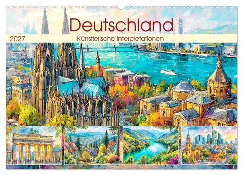 Deutschland. Künstlerische Interpretationen (Wandkalender 2027 DIN A2 quer), CALVENDO Monatskalender