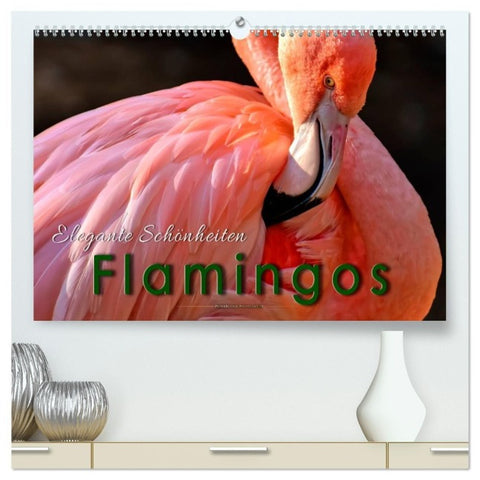 Flamingos - elegante Schönheiten (hochwertiger Premium Wandkalender 2027 DIN A2 quer), Kunstdruck in Hochglanz