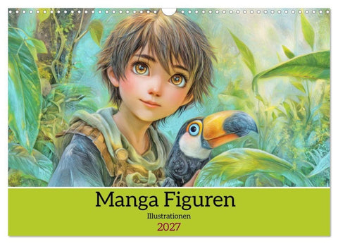 Manga Figuren - Illustrationen (Wandkalender 2027 DIN A3 quer), CALVENDO Monatskalender