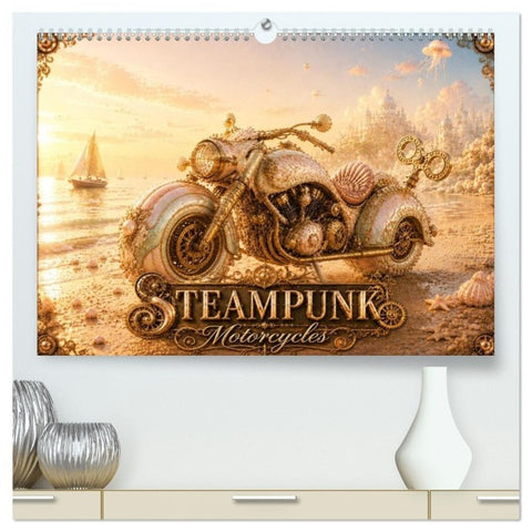 STEAMPUNK Motorcycles (hochwertiger Premium Wandkalender 2027 DIN A2 quer), Kunstdruck in Hochglanz